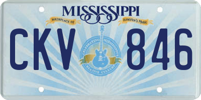 MS license plate CKV846