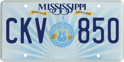 MS license plate CKV850