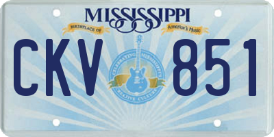 MS license plate CKV851