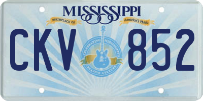 MS license plate CKV852