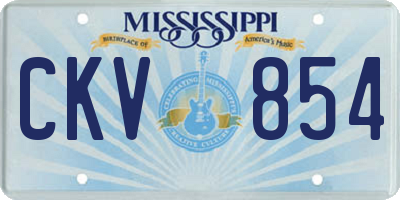 MS license plate CKV854
