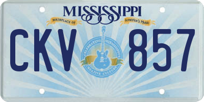 MS license plate CKV857