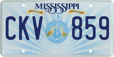 MS license plate CKV859