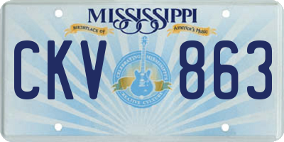 MS license plate CKV863