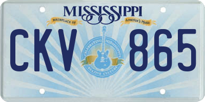 MS license plate CKV865