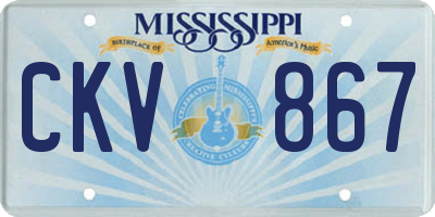 MS license plate CKV867