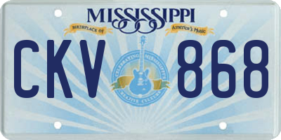 MS license plate CKV868