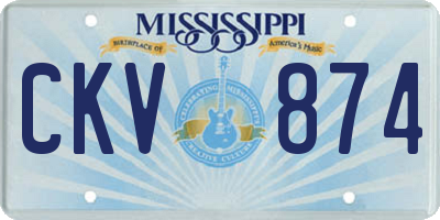 MS license plate CKV874
