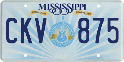 MS license plate CKV875