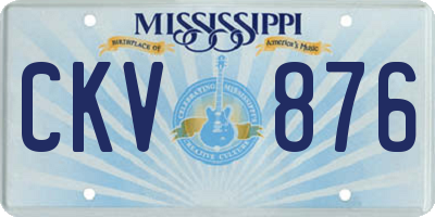 MS license plate CKV876