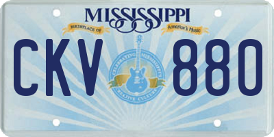 MS license plate CKV880