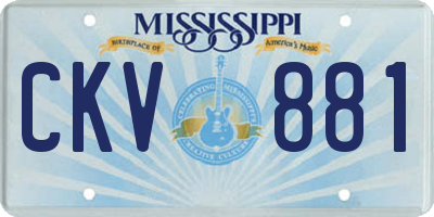 MS license plate CKV881
