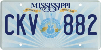 MS license plate CKV882
