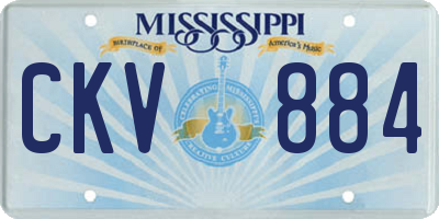 MS license plate CKV884