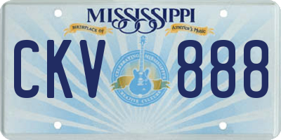 MS license plate CKV888