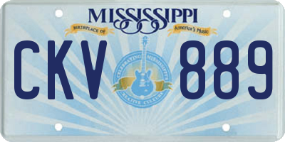 MS license plate CKV889