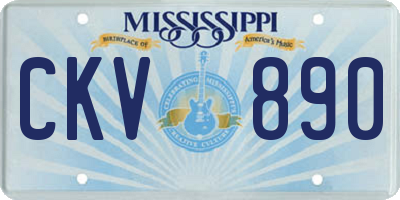 MS license plate CKV890