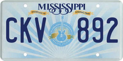 MS license plate CKV892