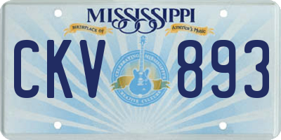 MS license plate CKV893