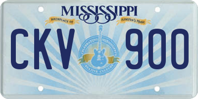 MS license plate CKV900