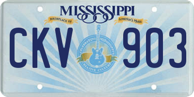 MS license plate CKV903