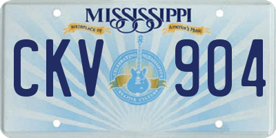 MS license plate CKV904