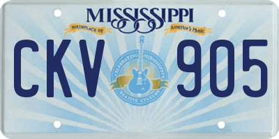 MS license plate CKV905