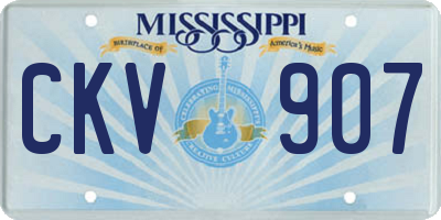 MS license plate CKV907