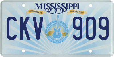MS license plate CKV909
