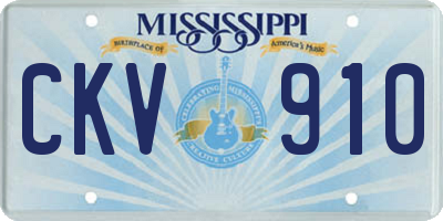 MS license plate CKV910