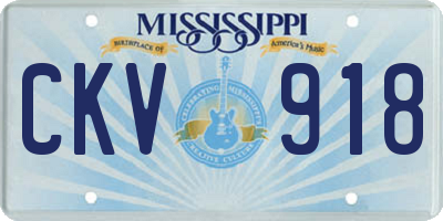 MS license plate CKV918