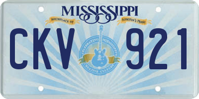 MS license plate CKV921