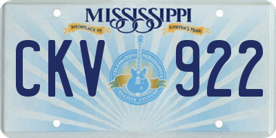 MS license plate CKV922