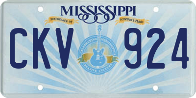 MS license plate CKV924