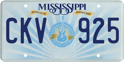 MS license plate CKV925