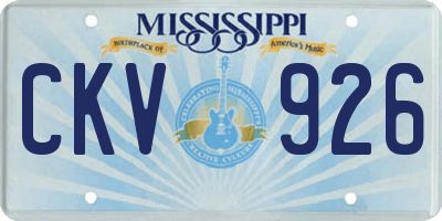 MS license plate CKV926