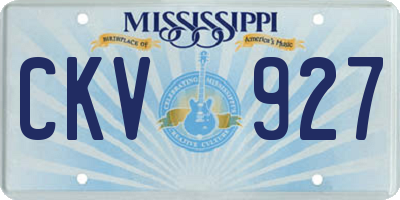 MS license plate CKV927