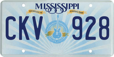 MS license plate CKV928