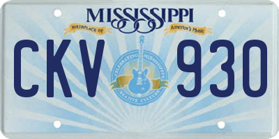 MS license plate CKV930