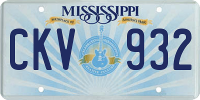MS license plate CKV932