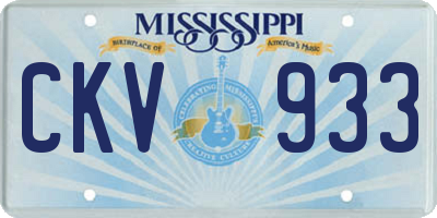 MS license plate CKV933