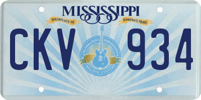 MS license plate CKV934