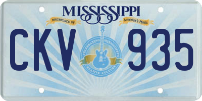MS license plate CKV935