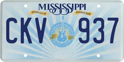 MS license plate CKV937