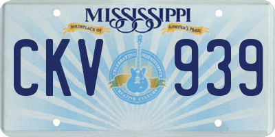 MS license plate CKV939