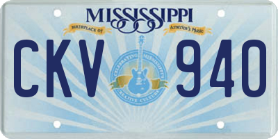MS license plate CKV940