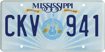 MS license plate CKV941