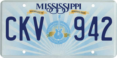 MS license plate CKV942