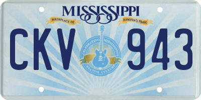 MS license plate CKV943