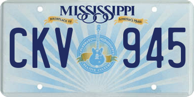 MS license plate CKV945